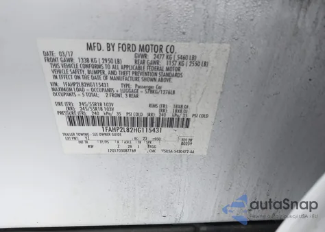 2017 Ford Police Interceptor from USA, damaged, VIN 1FAHP2L82HG115431
